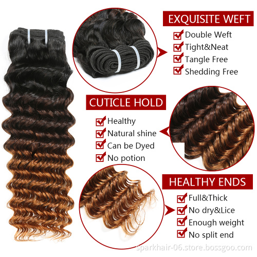 SPARK Deep Wave brazilian hair bundles, brazilian hair, virgin mink brazilian hair bundles
